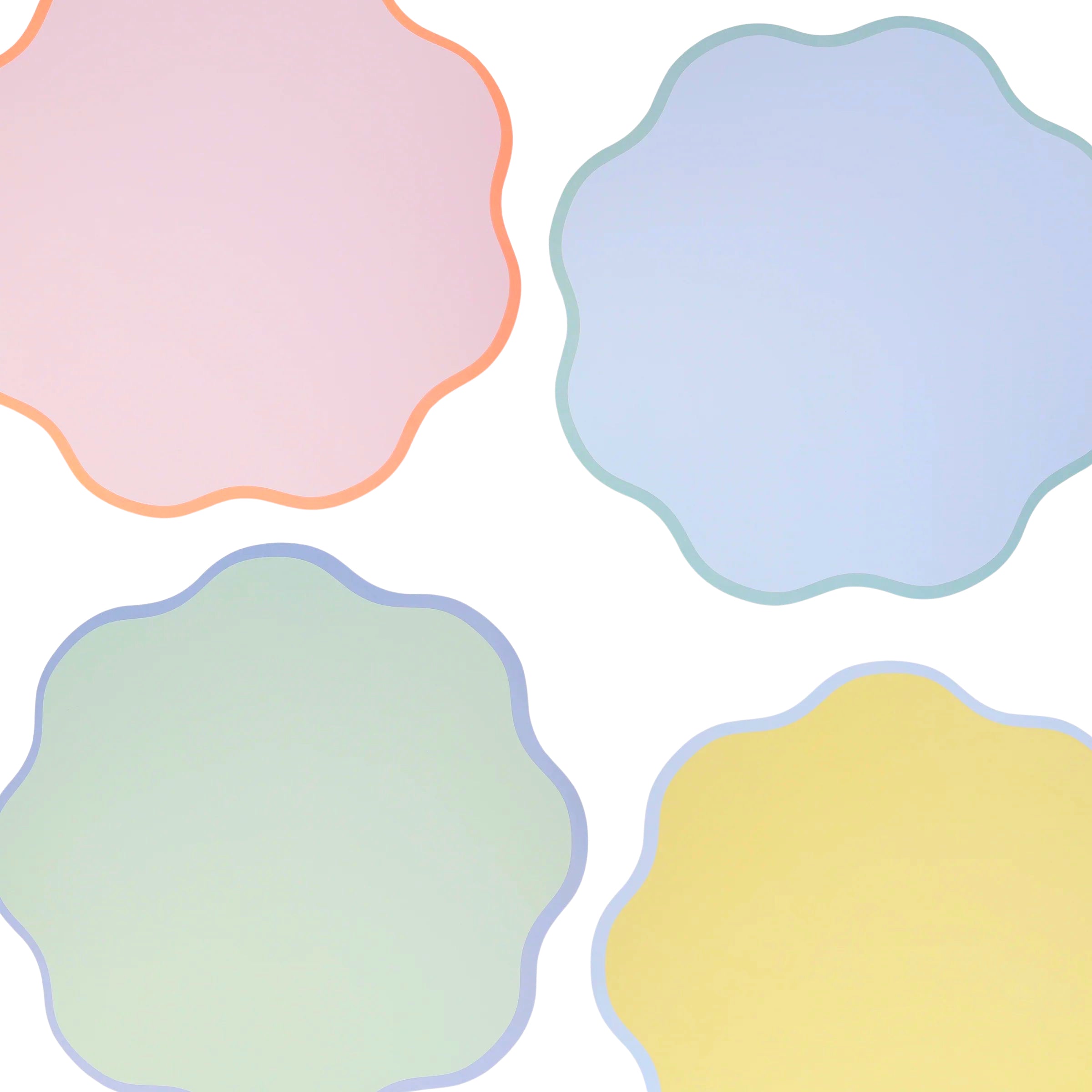 Meri Meri Party Wavy Round Pastel Paper Placemats