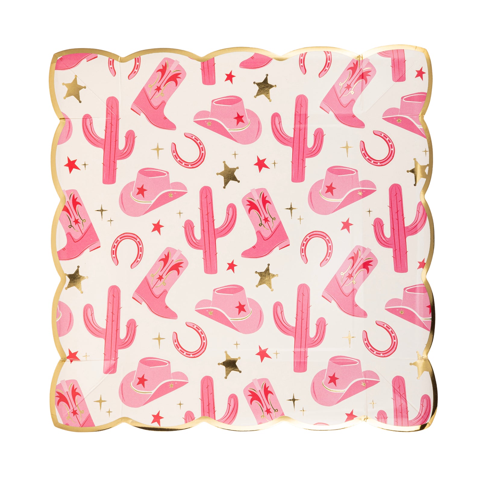 Cowgirl Pattern Paper Plates 9"