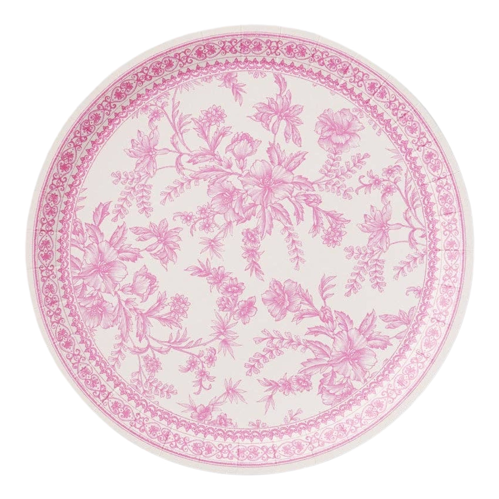 Pink Toile Large Plates 9.25"