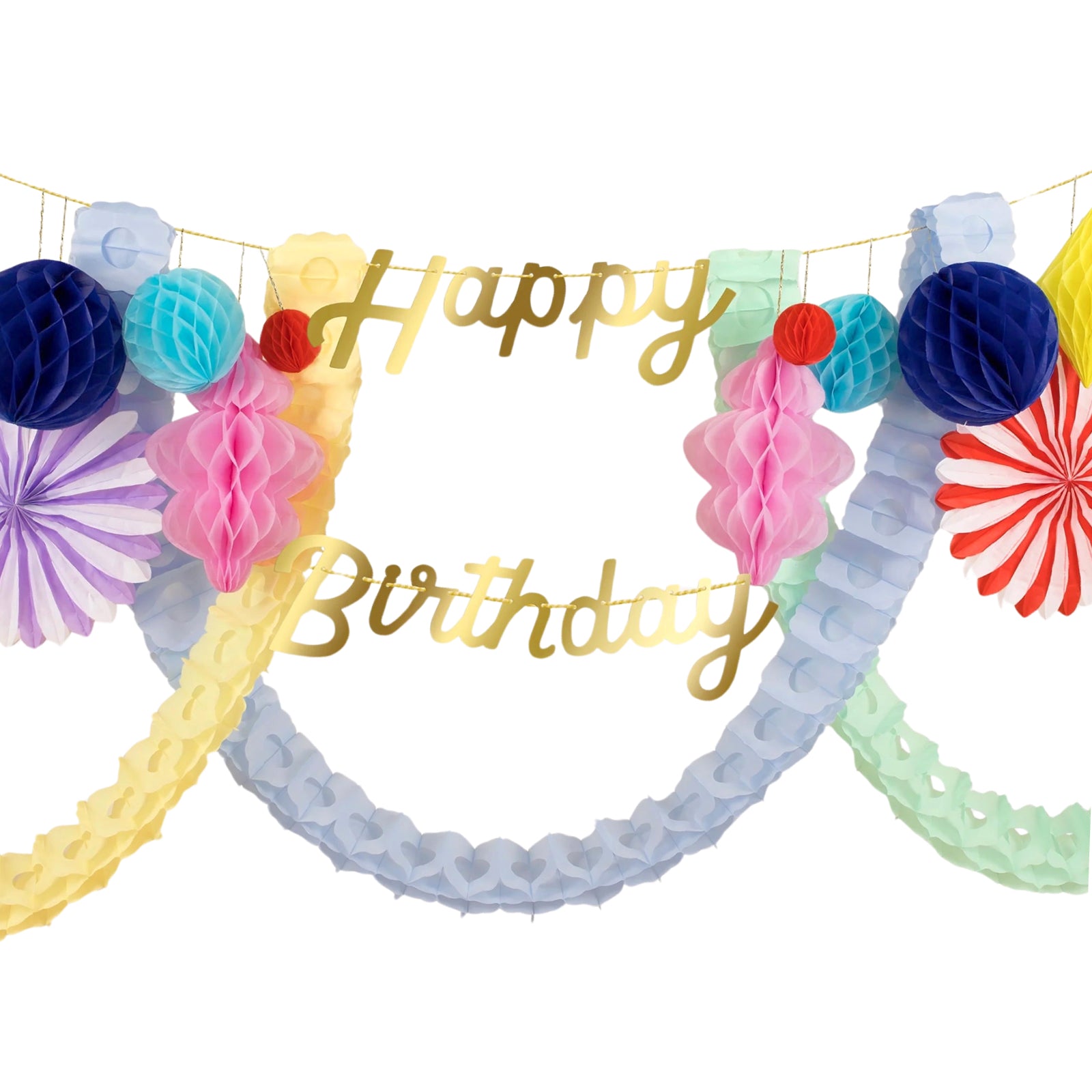 Meri Meri Party Happy Birthday Honeycomb Garlands