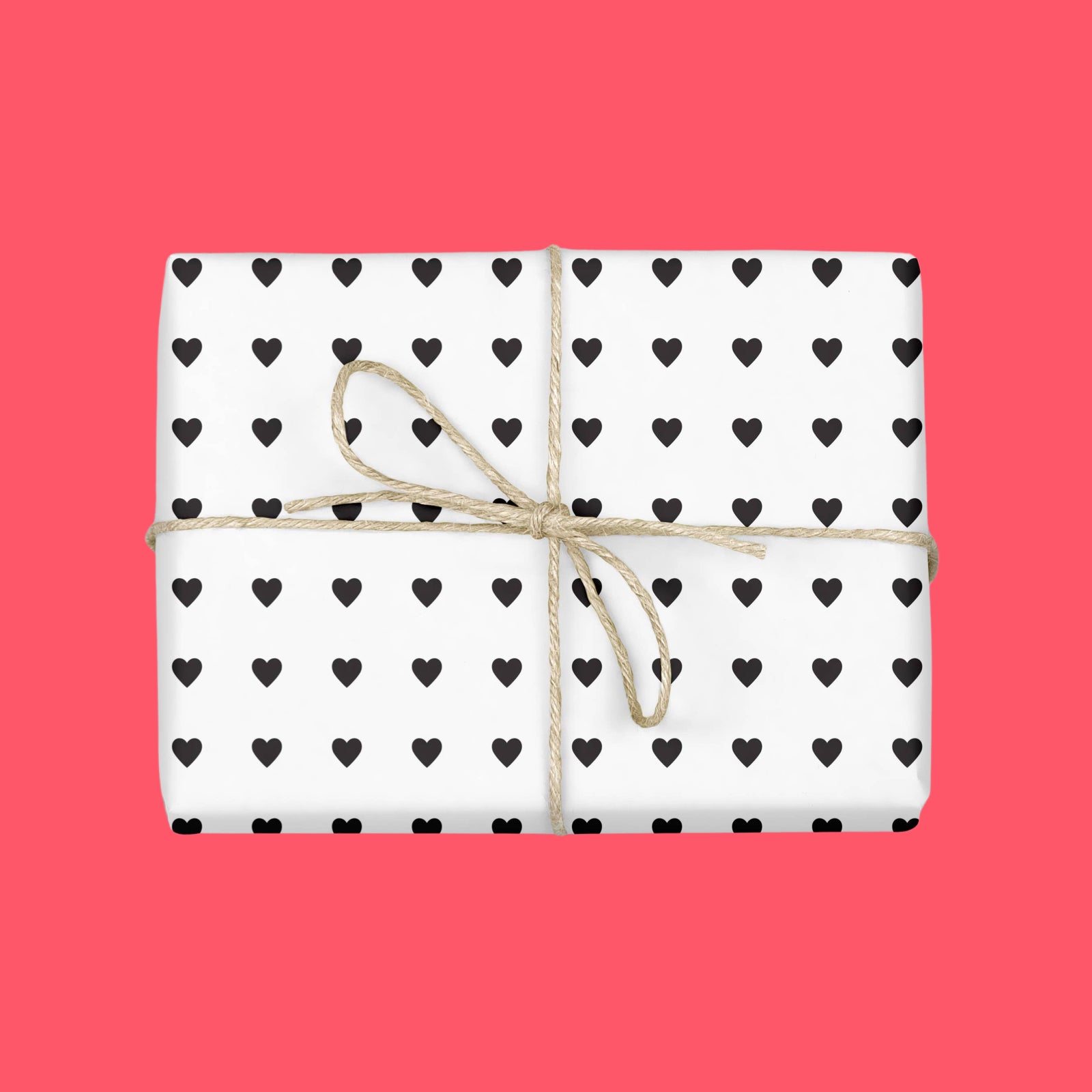 BLACK & WHITE SWEET HEARTS Gift Wrap Sheets (Roll of 3)