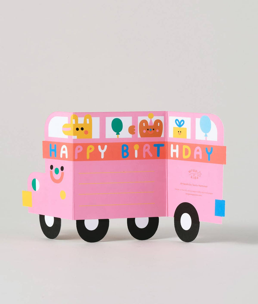 'Birthday Bus' Fold Out Kid's Birthday Card