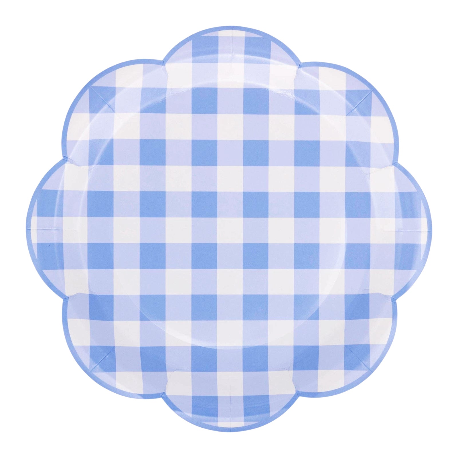 Blue Gingham Paper Plates 9.25"