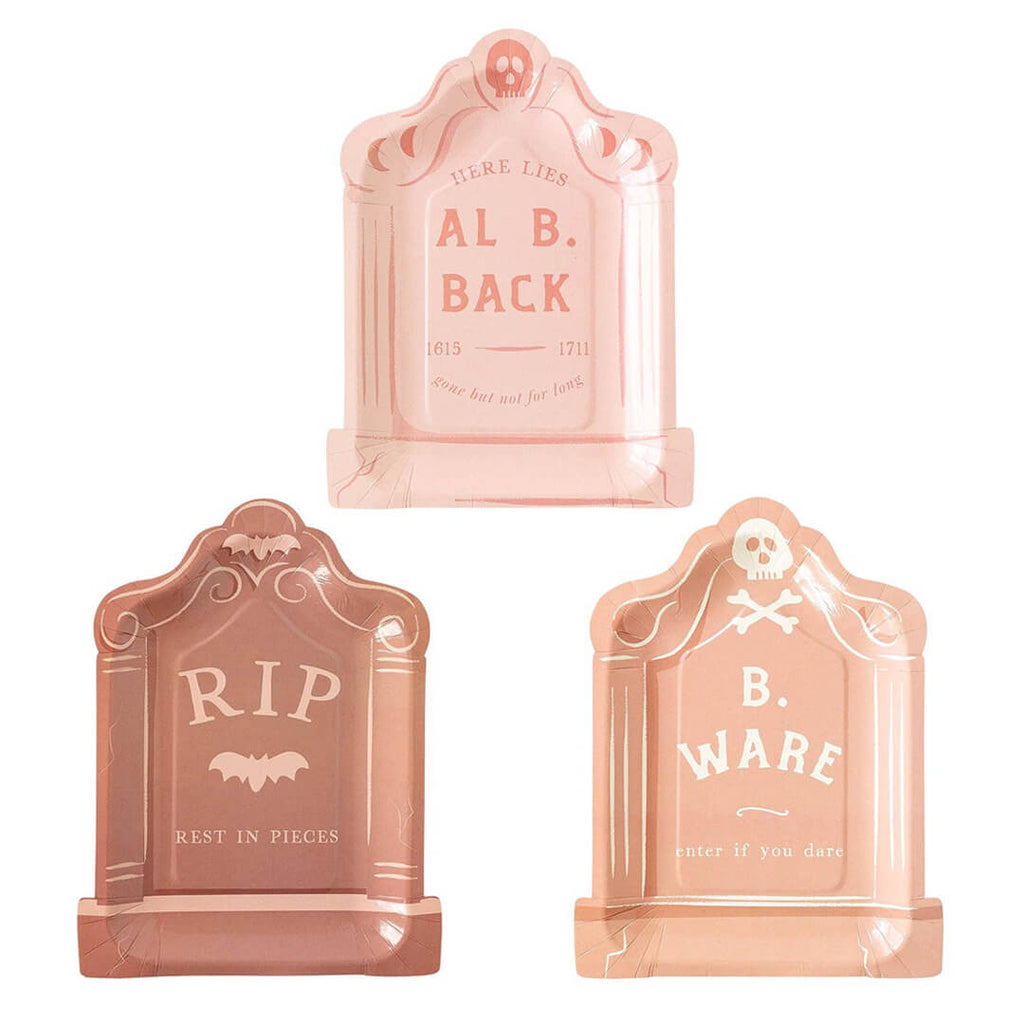 boho-halloween-tombstone-paper-party-plates-rip-pink-peach-spooky