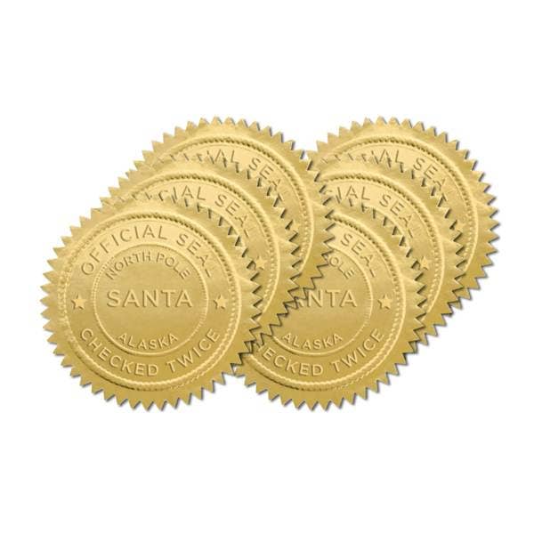 Official Gold SANTA SEAL Stickers