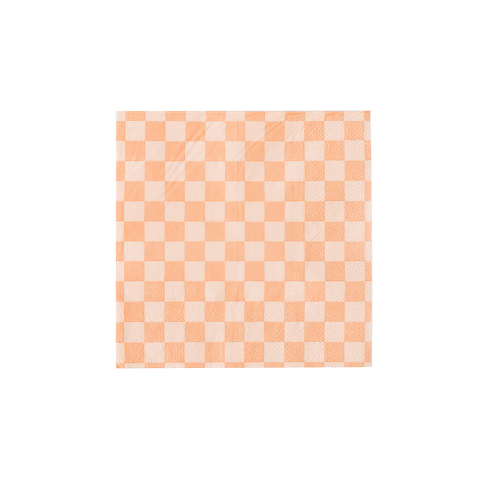 check-it-peaches-n-cream-cocktail-napkins-neutral-peach-checkered