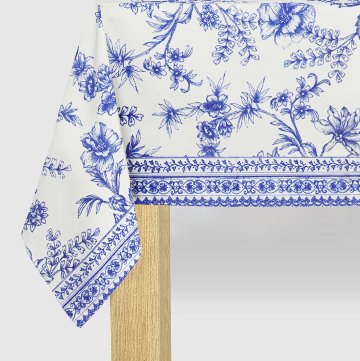 Blue Toile Paper Tablecloth