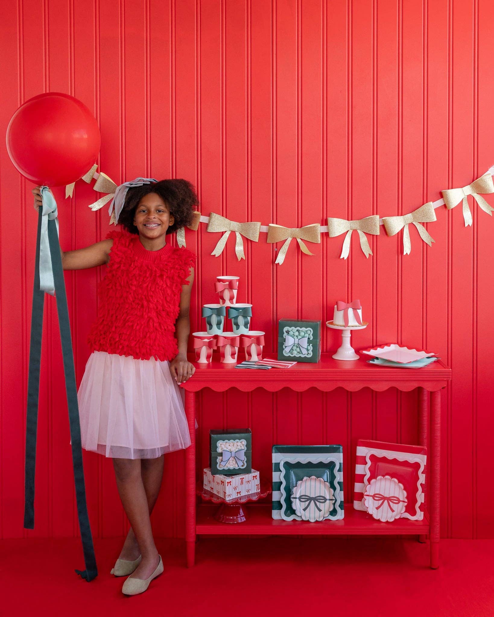 Red & Pink Bow Paper Cups