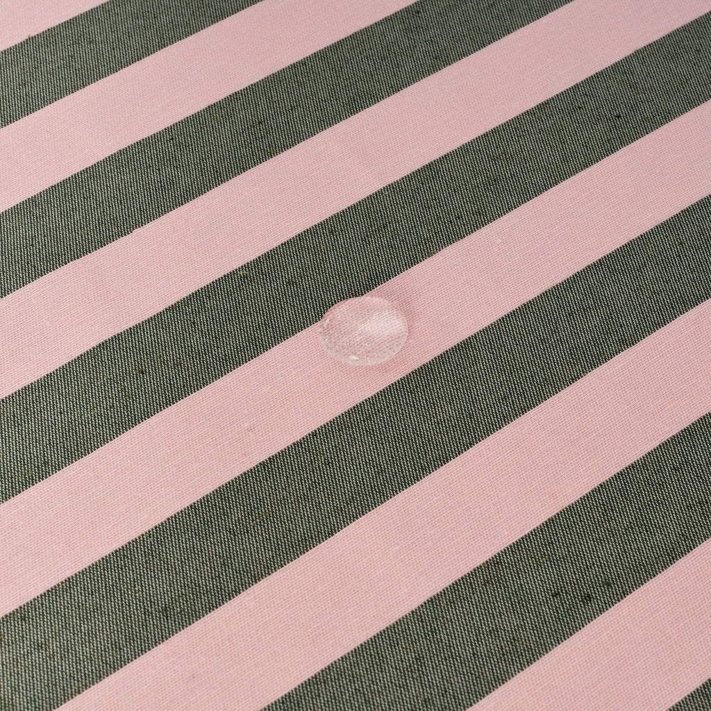 Light Pink / Sage Green Striped Tablecloth 98"