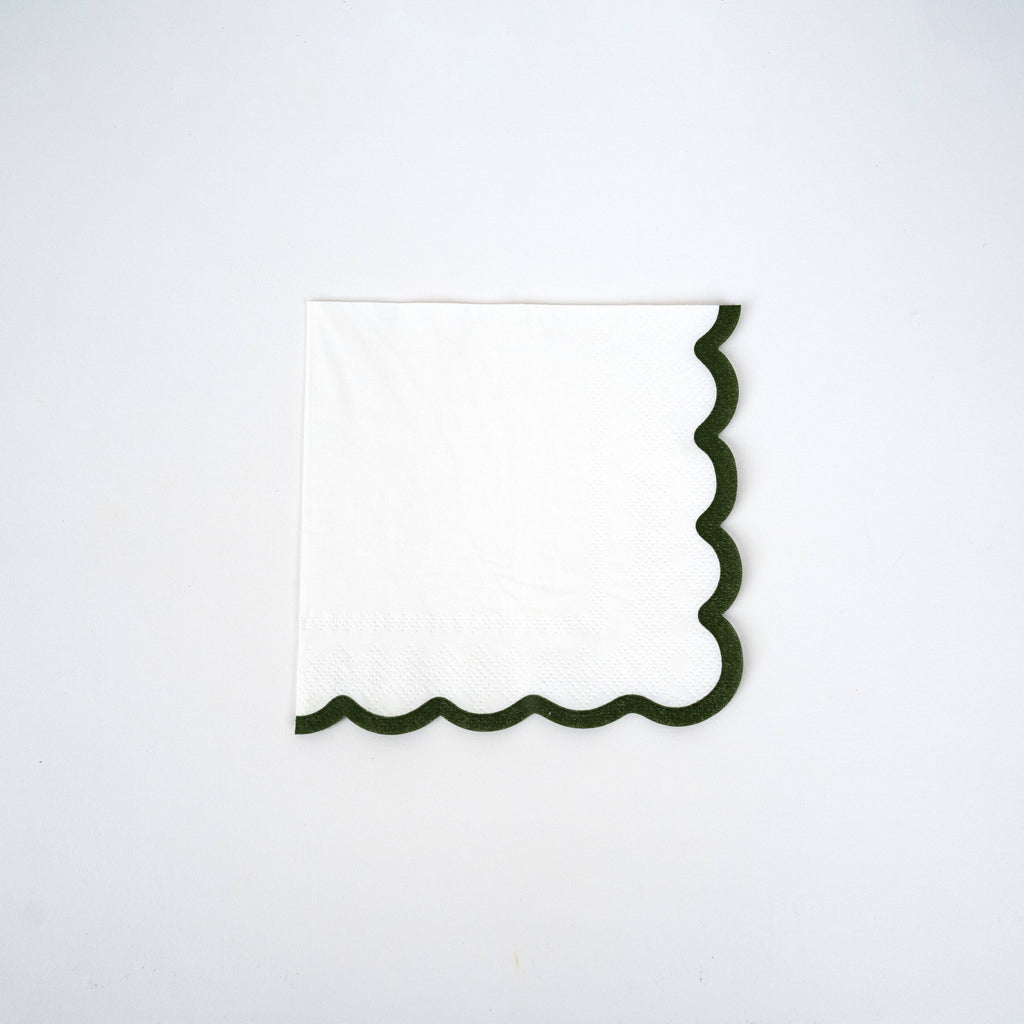 Scalloped Holiday Cocktail Napkins