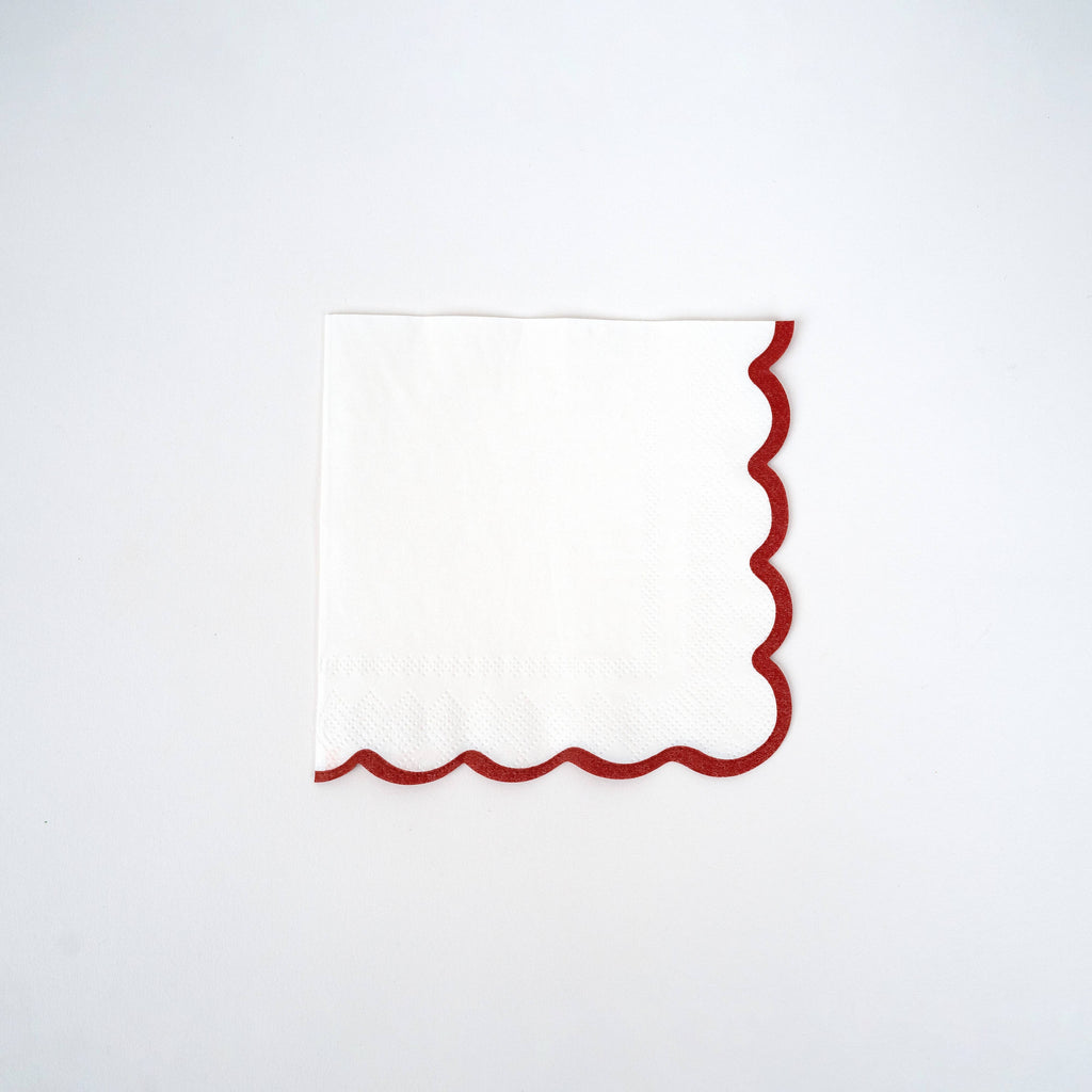 Scalloped Holiday Cocktail Napkins