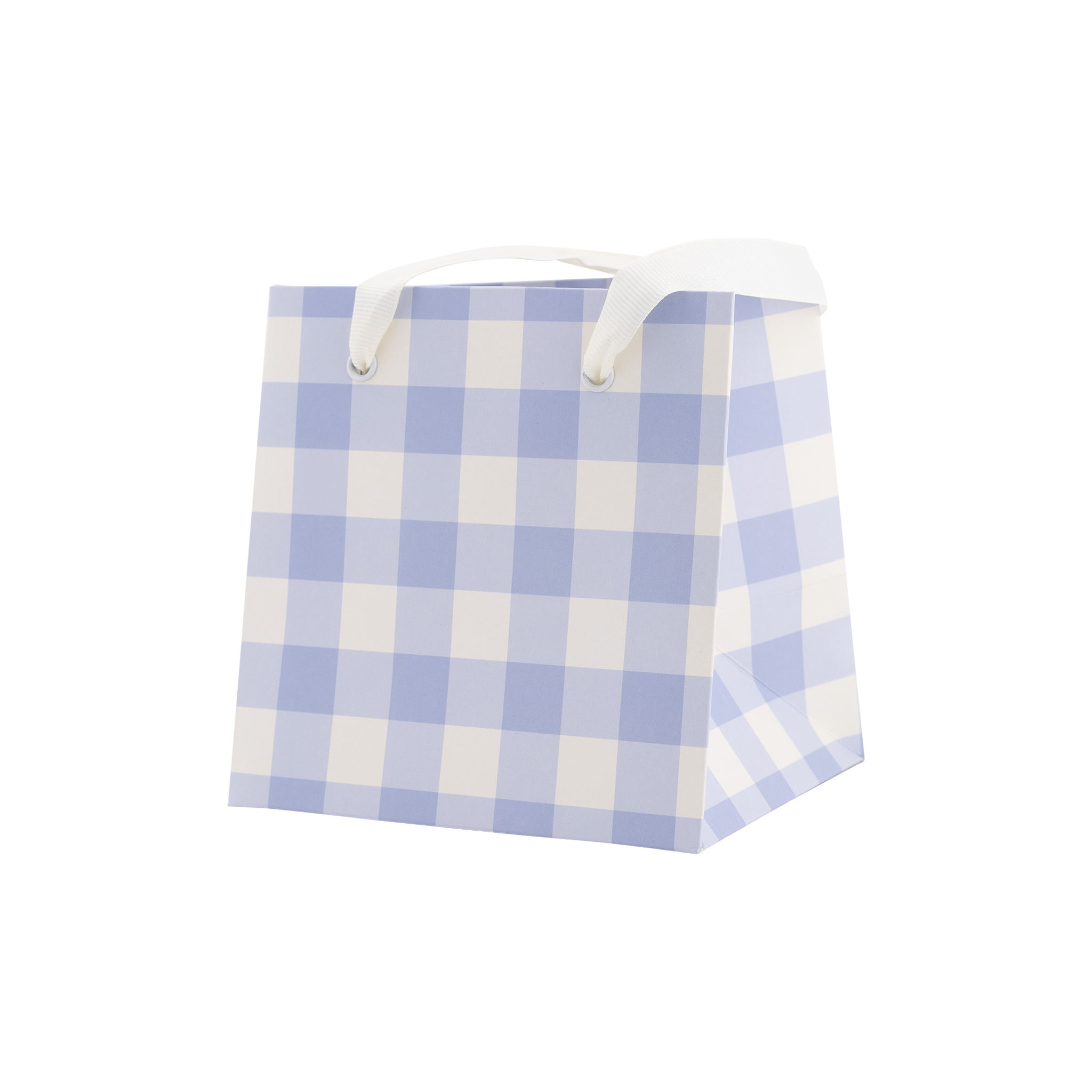 Periwinkle Gingham Gift Bag Set (6ct)