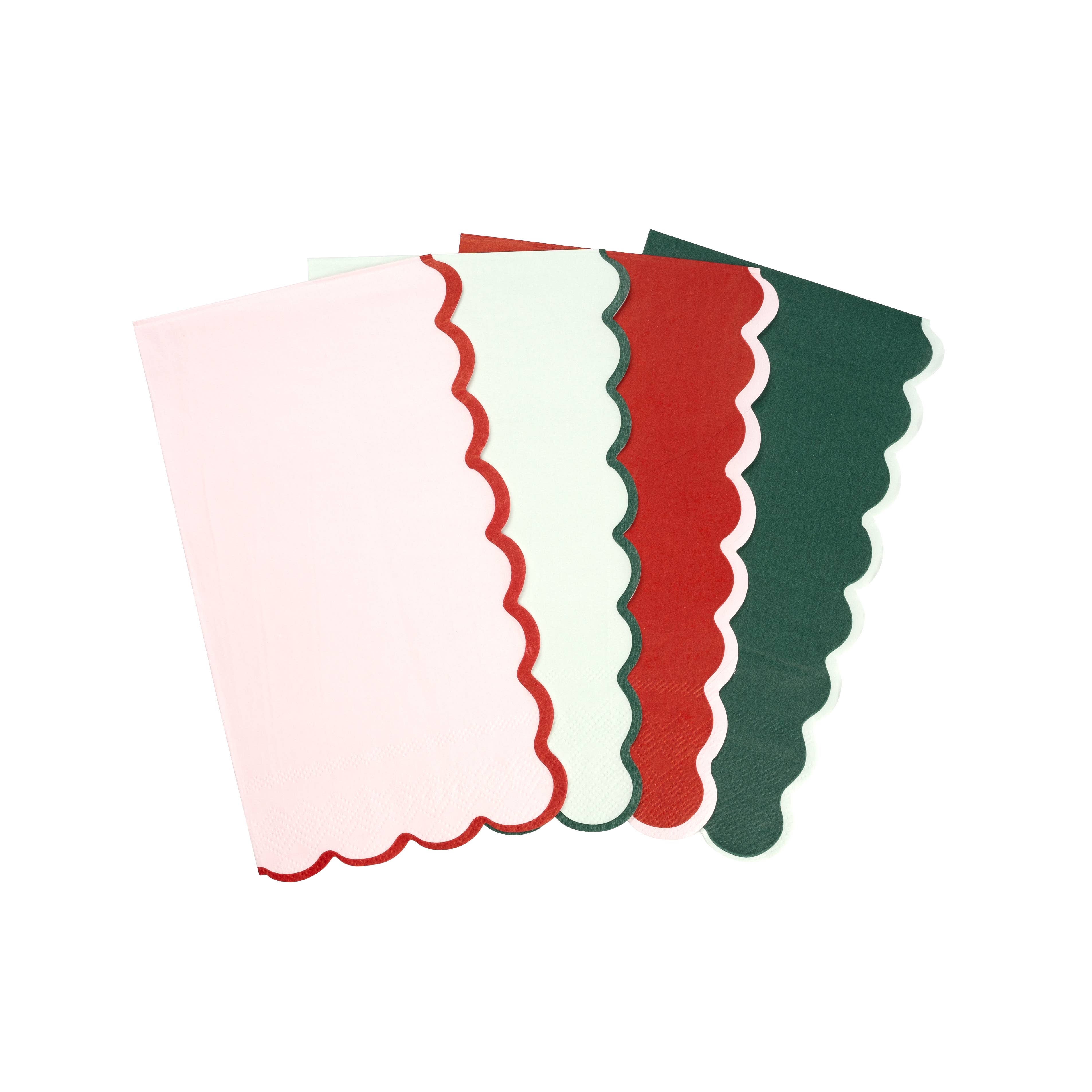 Red & Green Holiday Cheer Guest Towel Napkins