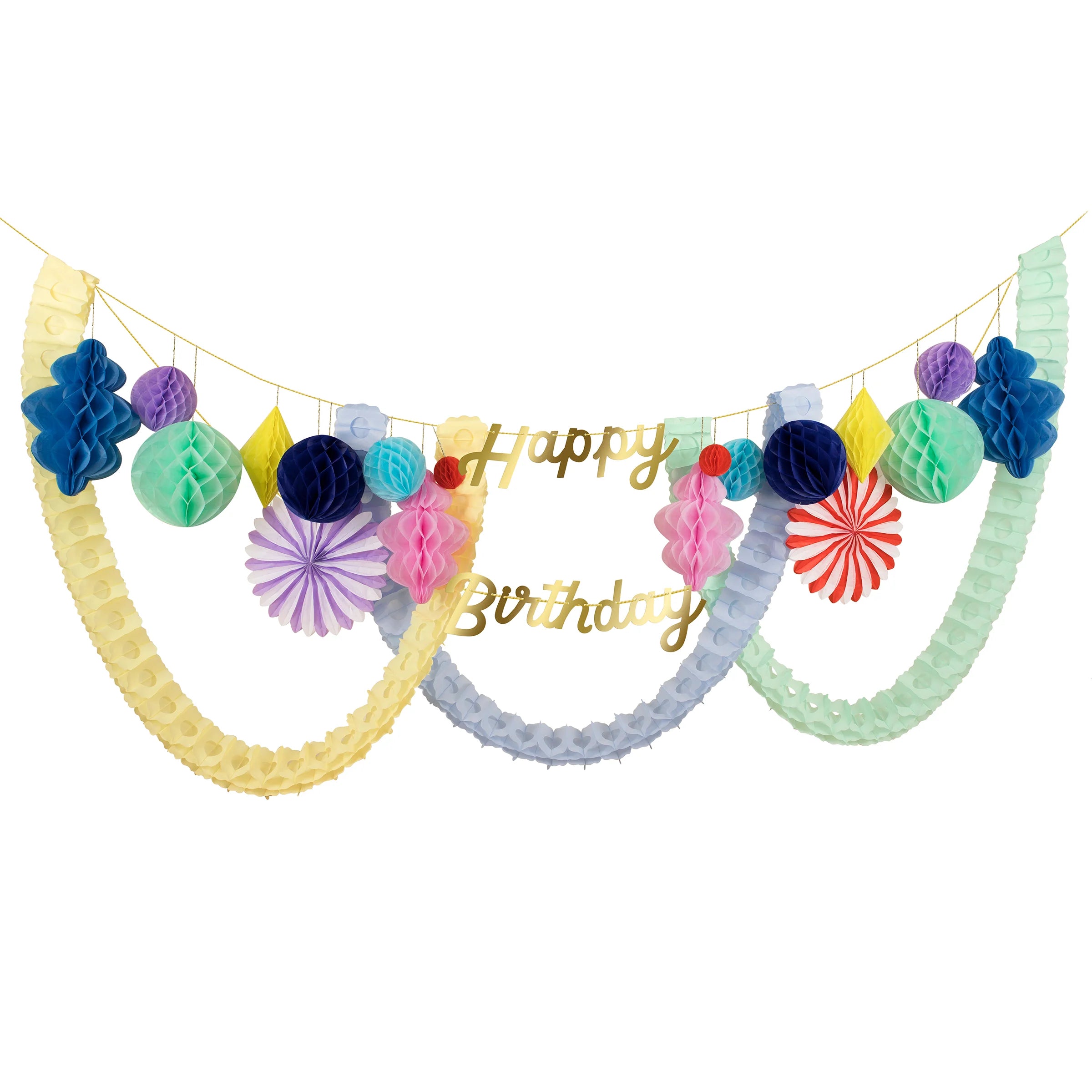 Meri Meri Party Happy Birthday Honeycomb Garlands