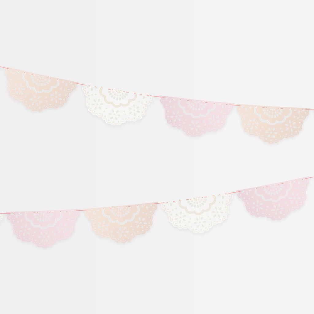 Meri Meri Party Broderie Anglaise Lace Multi Pennant Garland