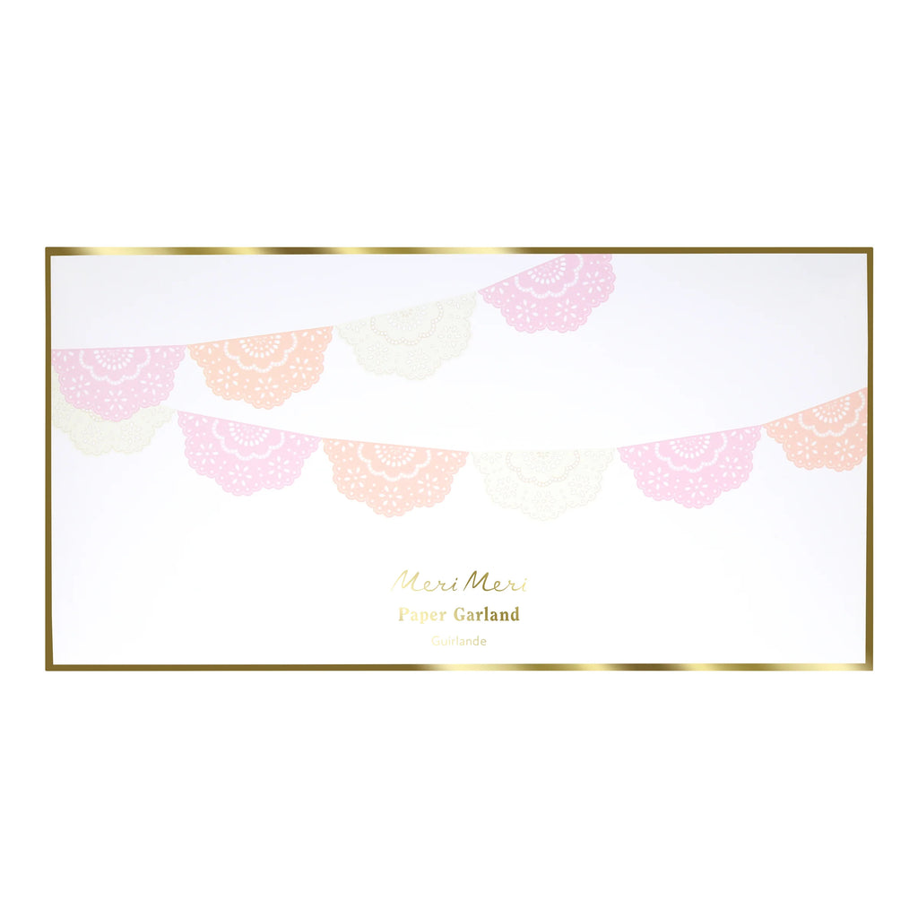 Meri Meri Party Broderie Anglaise Lace Multi Pennant Garland