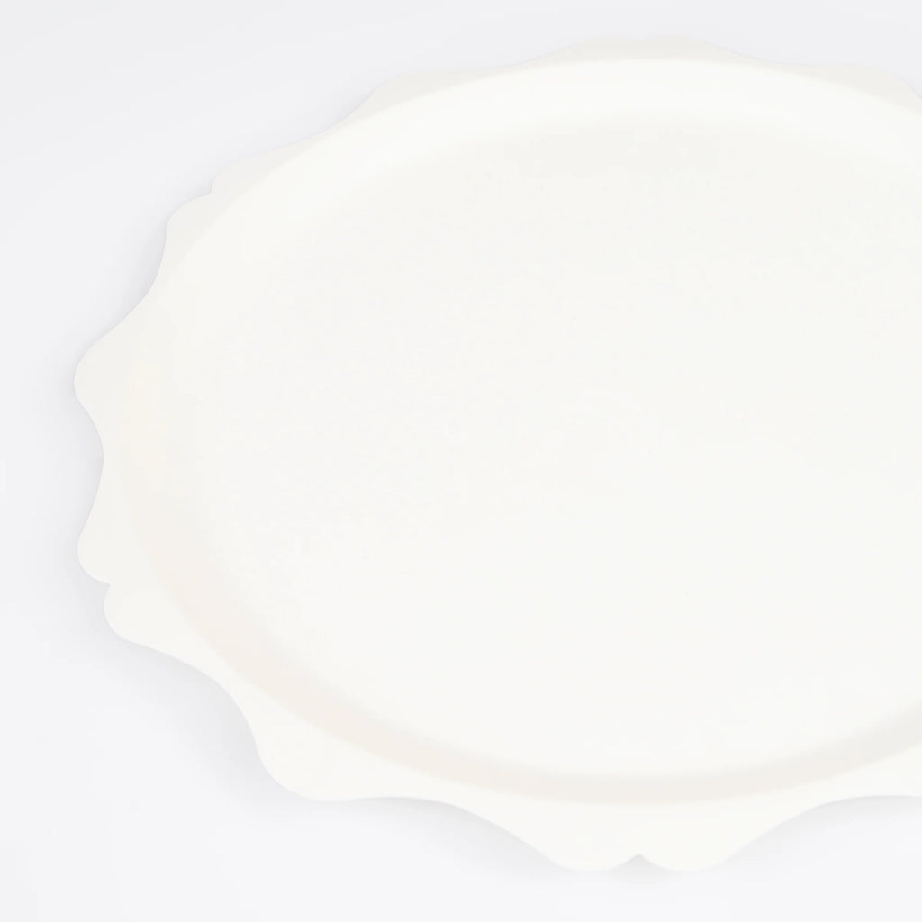 Meri Meri Party Cream Decorative Edge Compostable Side Plates 9.25"