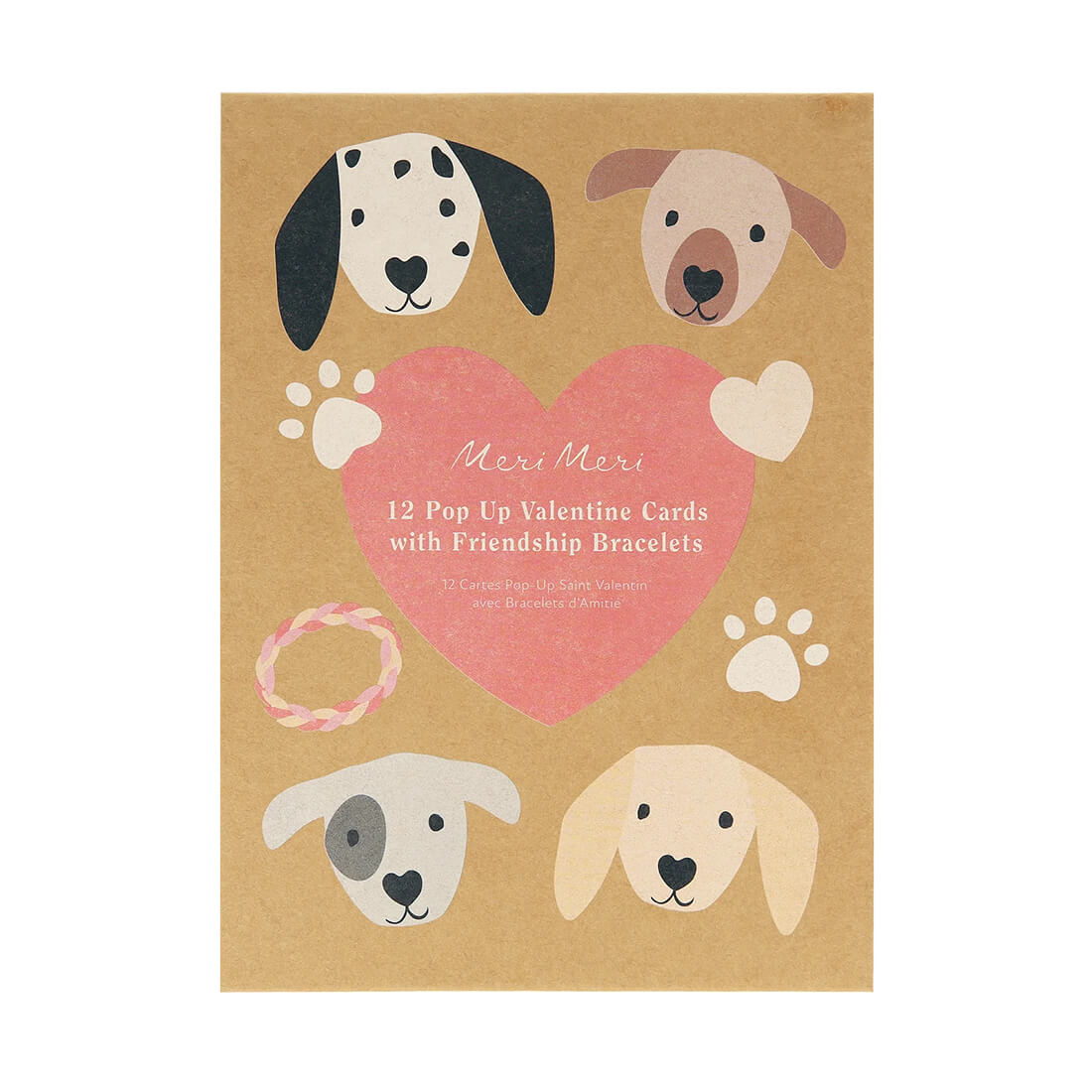 Meri Meri Party Dog Valentine Cards & Friendship Bracelets Set (12ct)