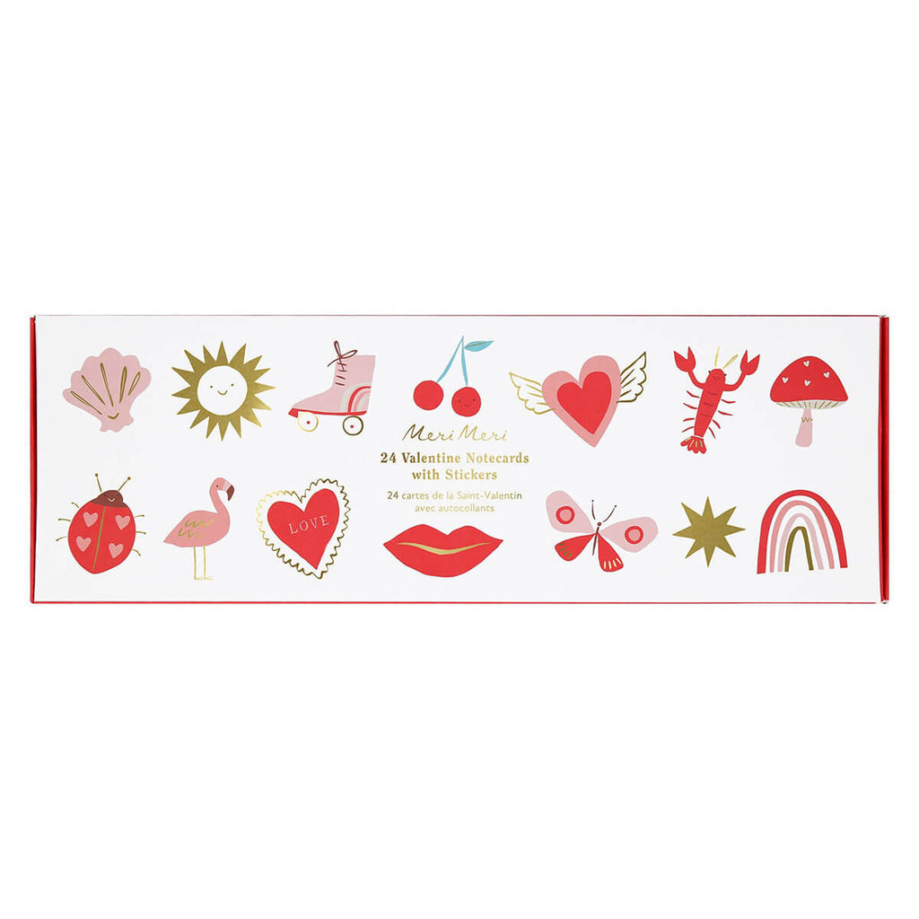 Meri Meri Party Icon Valentine Cards & Stickers Set (24ct)