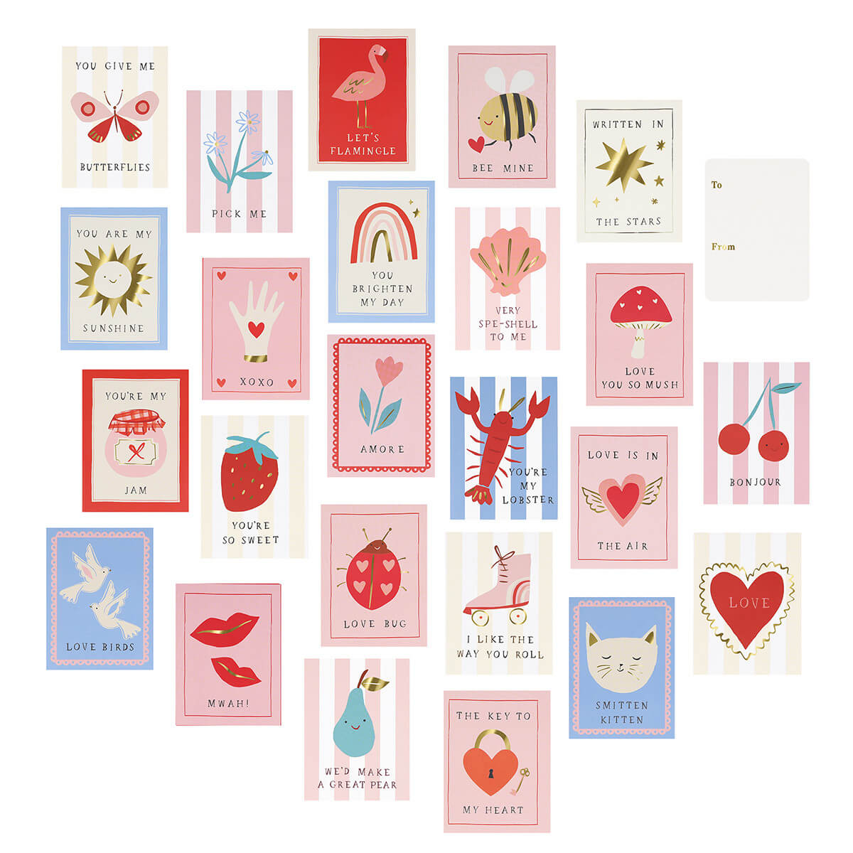 Meri Meri Party Icon Valentine Cards & Stickers Set (24ct)