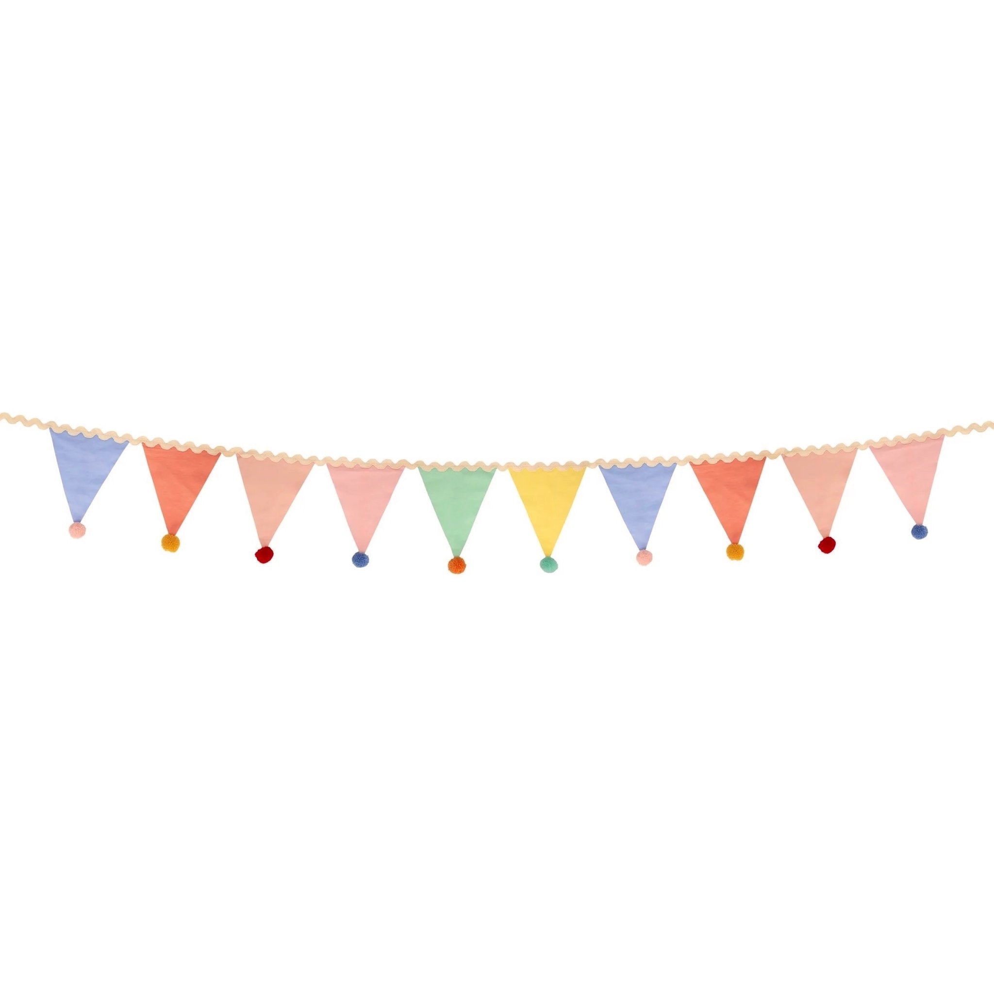 Meri Meri Party Pastel Pompom Flag Garland - bubblegum market