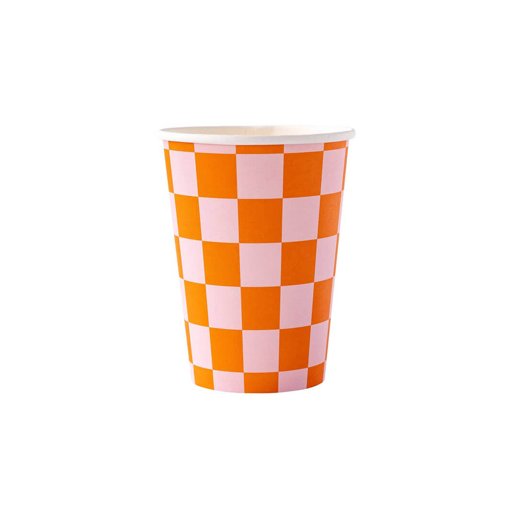 pink-orange-checkered-party-cups-halloween