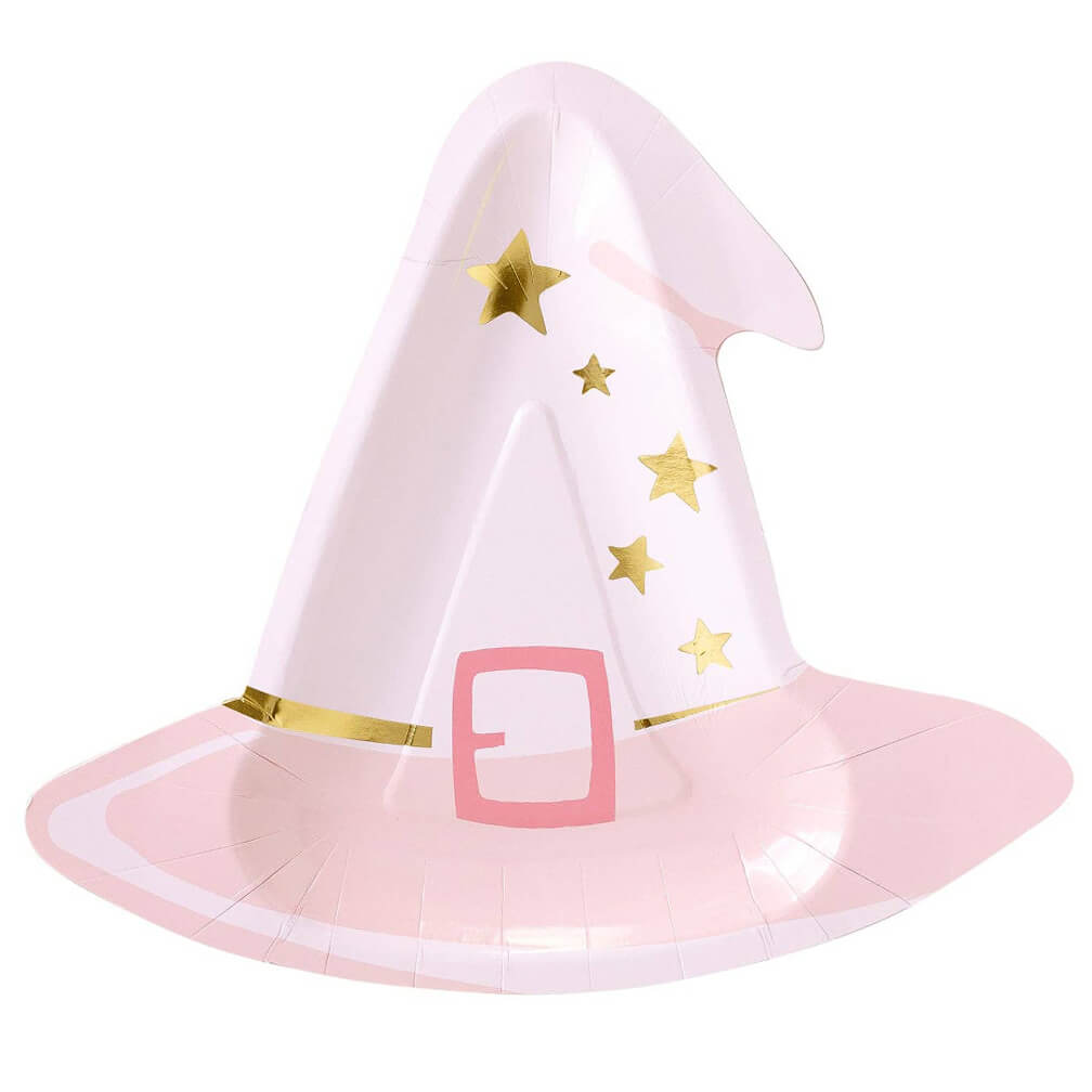 pink-witch-hat-halloweeen-paper-party-plates