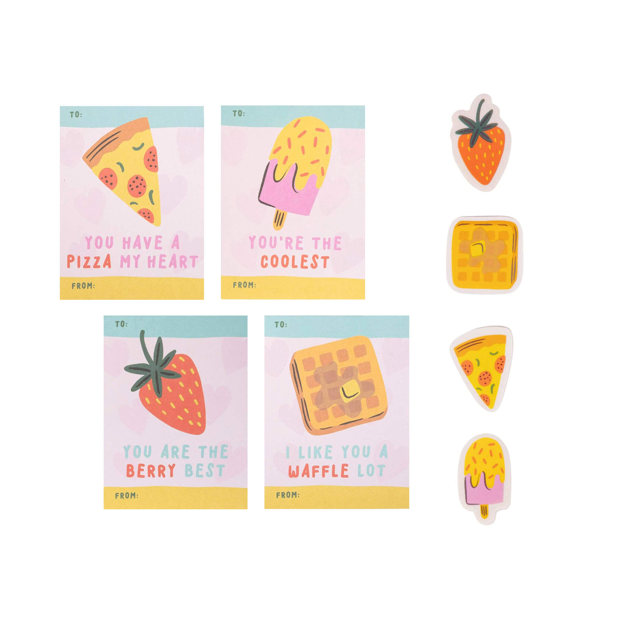 Pizza & Snacks Classroom Valentines Cards (12ct)