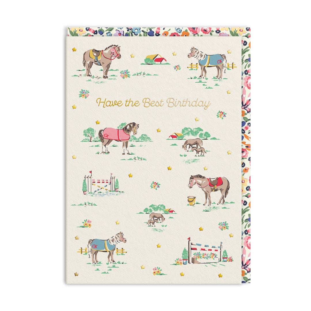 Ponies Best Birthday Greeting Card - bubblegum market