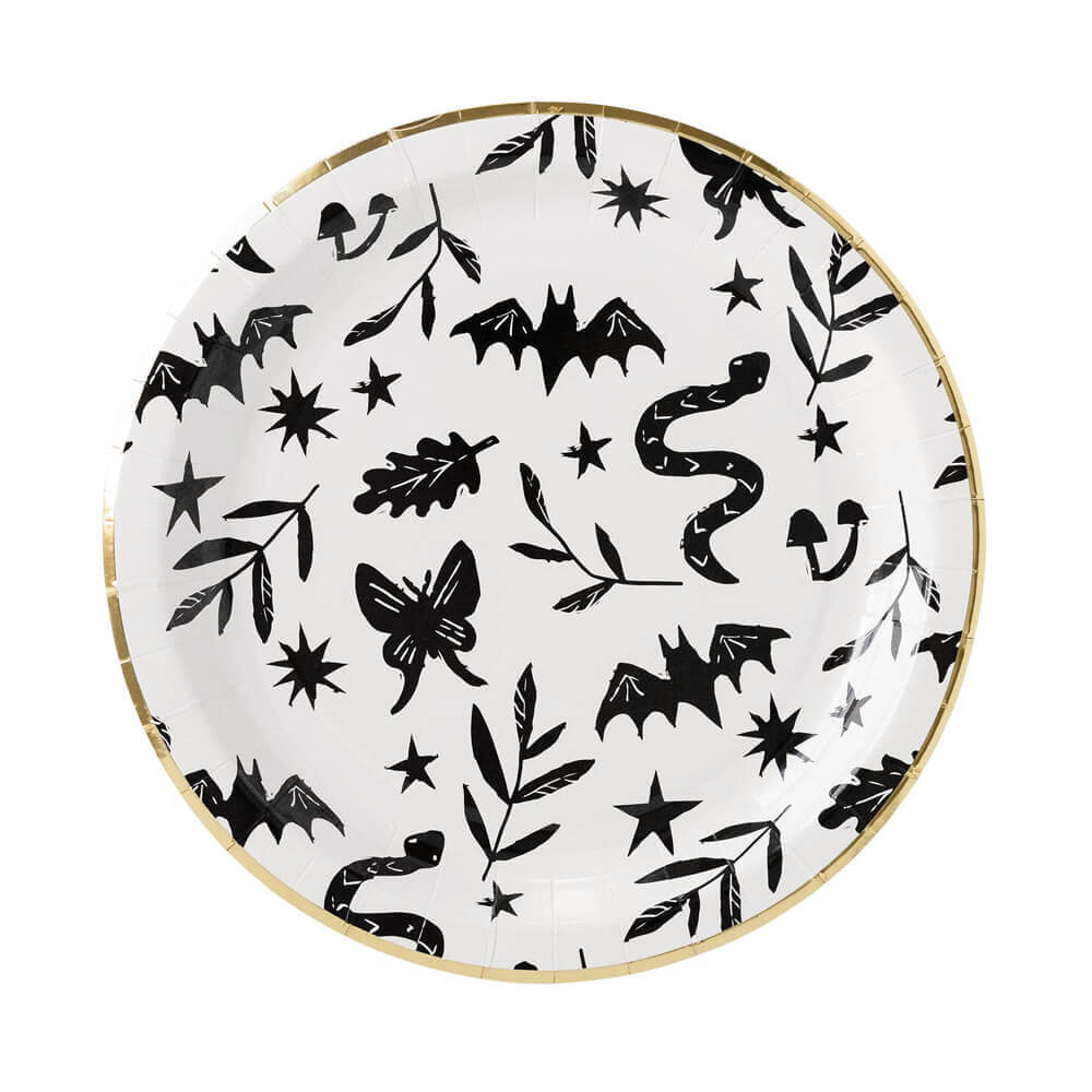 spooky-icons-halloween-paper-party-plates-bats-snakes-moths-bugs-edit