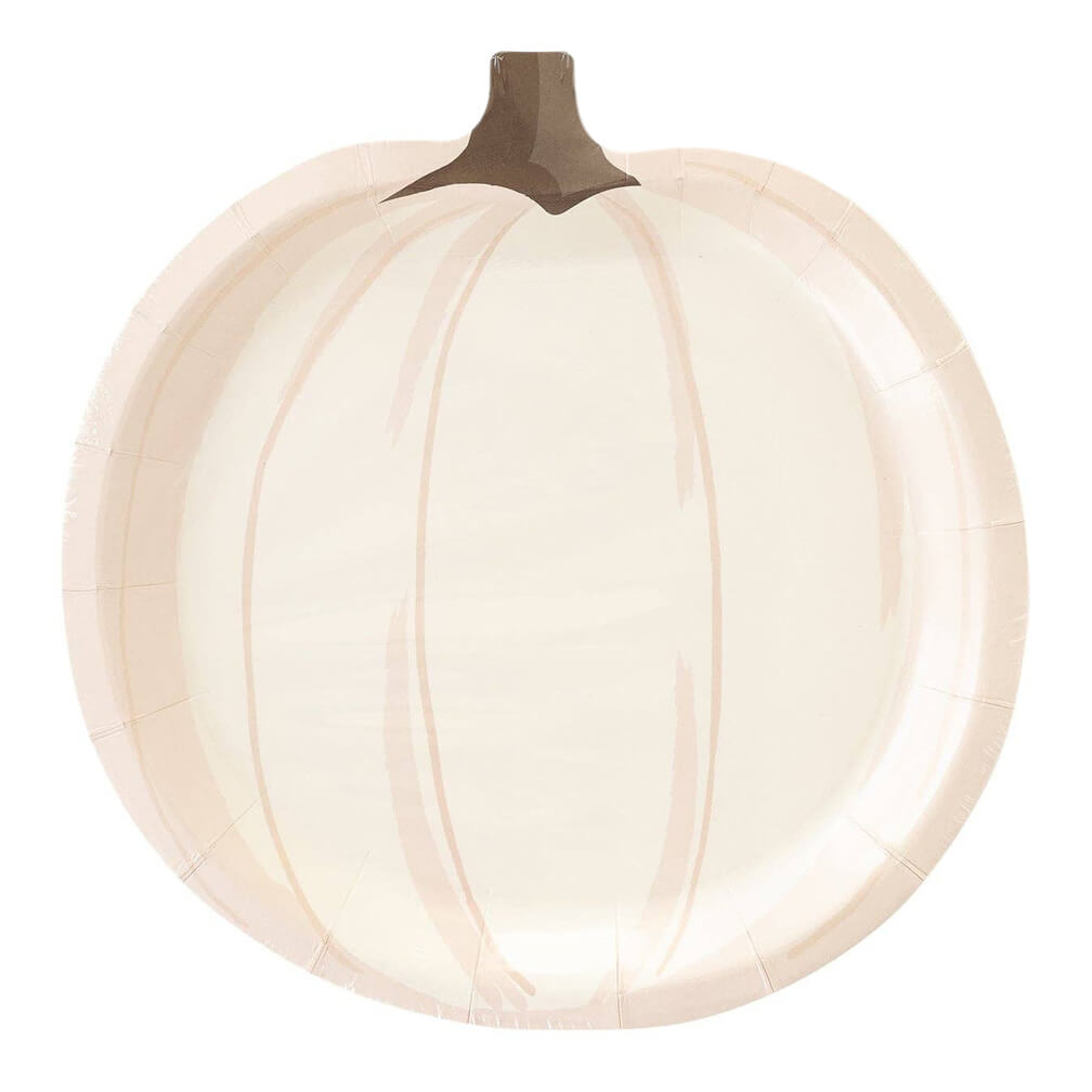 white-pumpkin-shaped-paper-plates-thanksgiving-fall-harvest-halloween