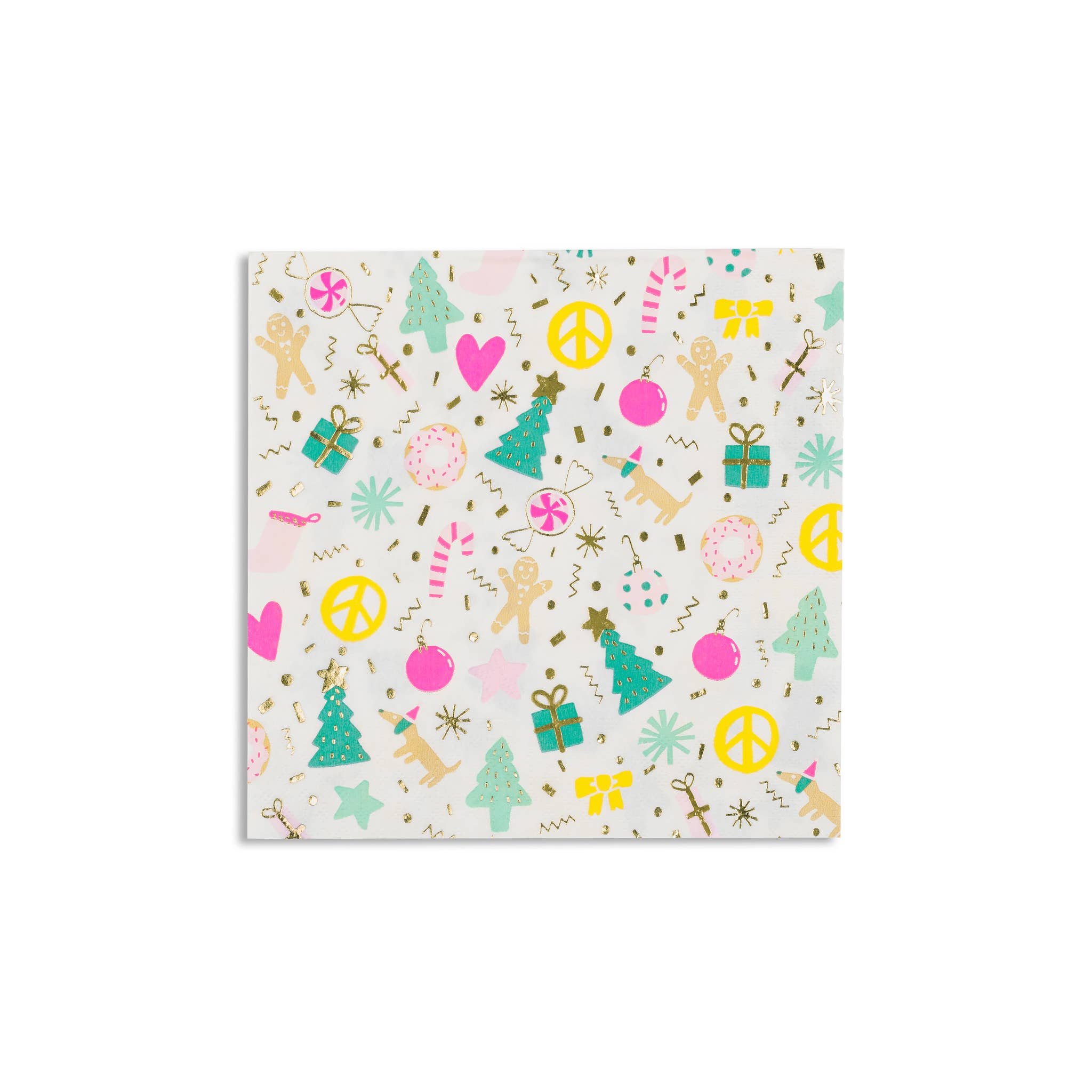 Merry + Bright Christmas Holiday Napkins