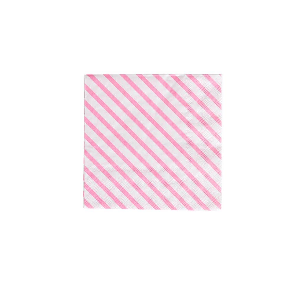 Neon Rose Striped Cocktail Napkins