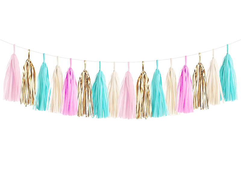 Blue & Pink / Cotton Candy Tassel Garland Kit