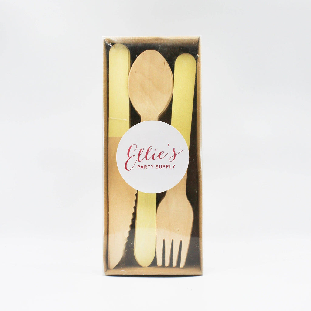 Pastel Yellow Wooden Cutlery