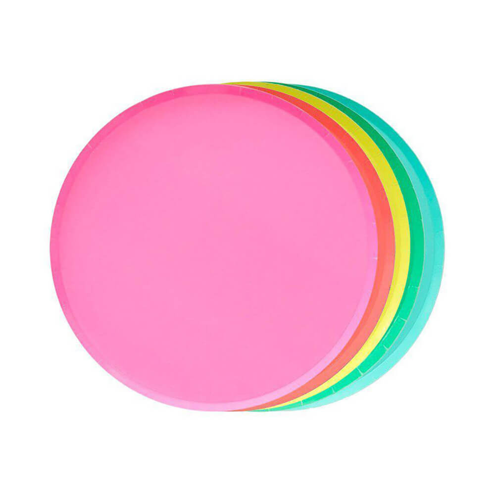 Neon-Rainbow-Small-Paper-Plates-Oh-Happy-Day-Party