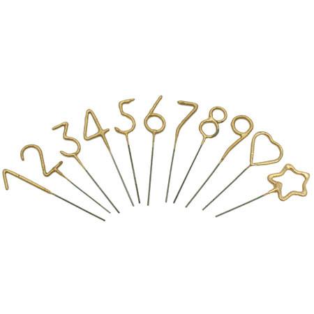 Mini Gold Number / Shape Sparklers 4"