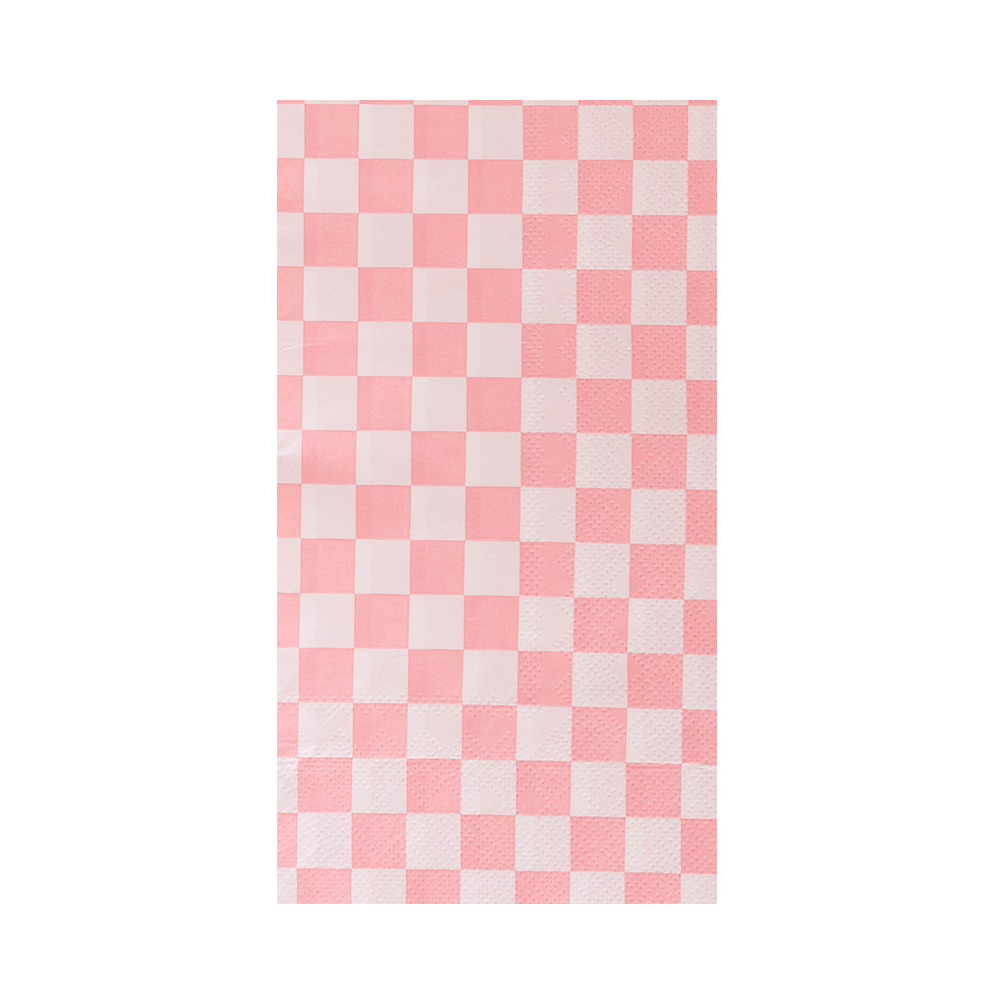 Check It! Tickle Me Pink Check Guest Napkins