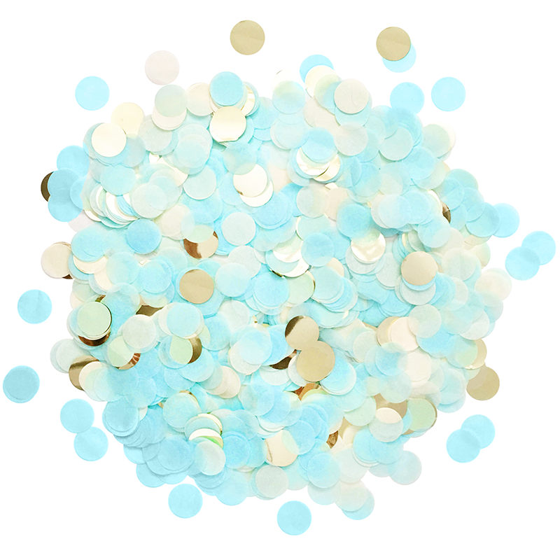 Light Blue & Gold Confetti