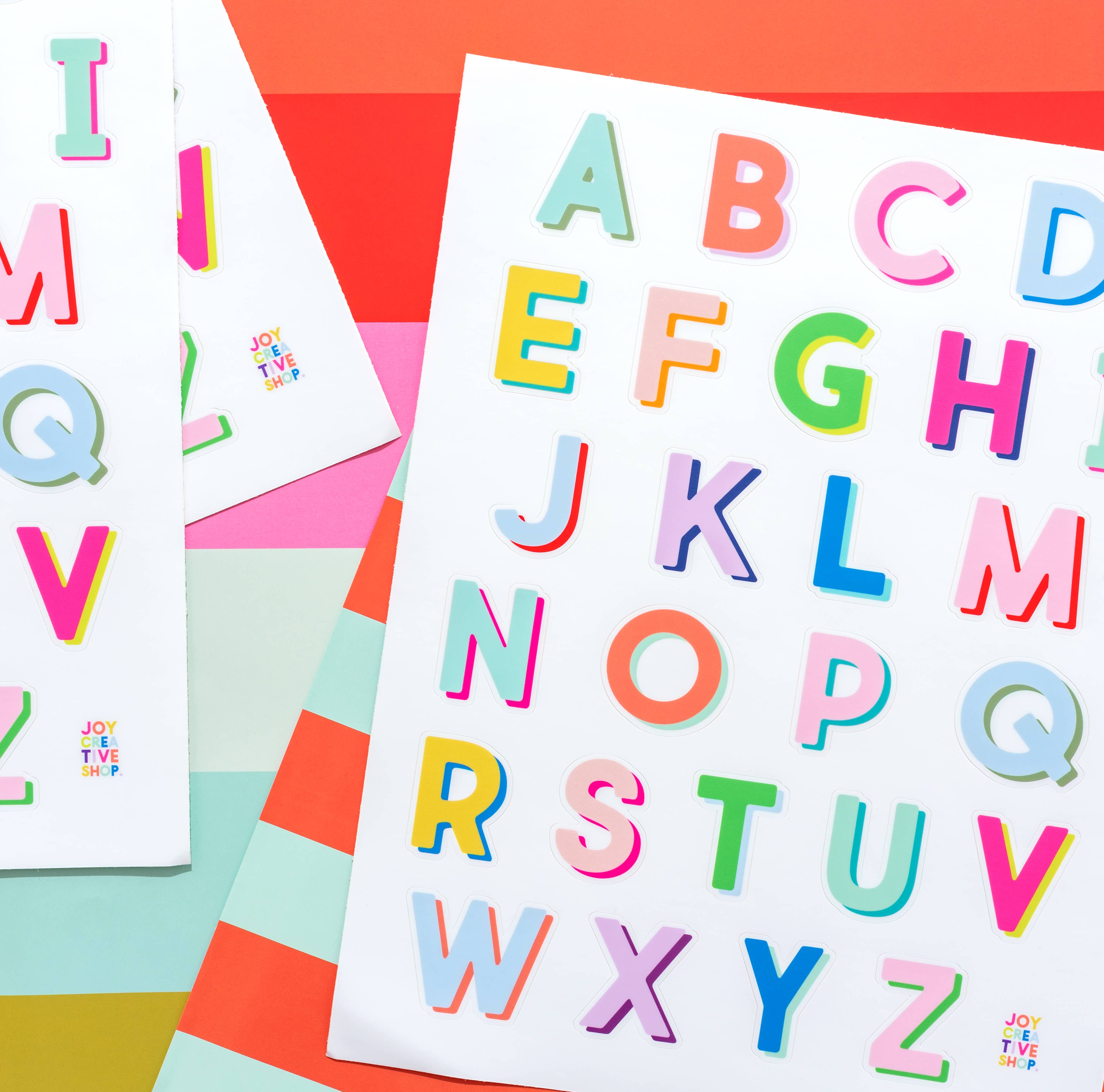 Vinyl Alphabet Sticker Sheet: Bright