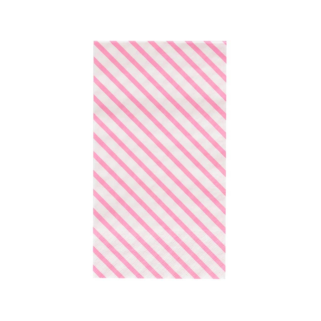 Neon Rose Striped Dinner Napkins