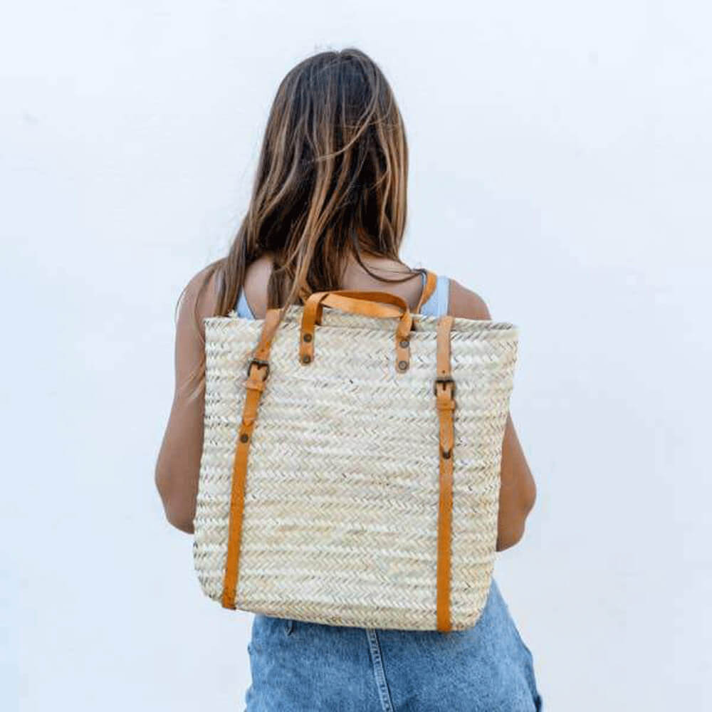 straw leather bag  Marrakesh artisan