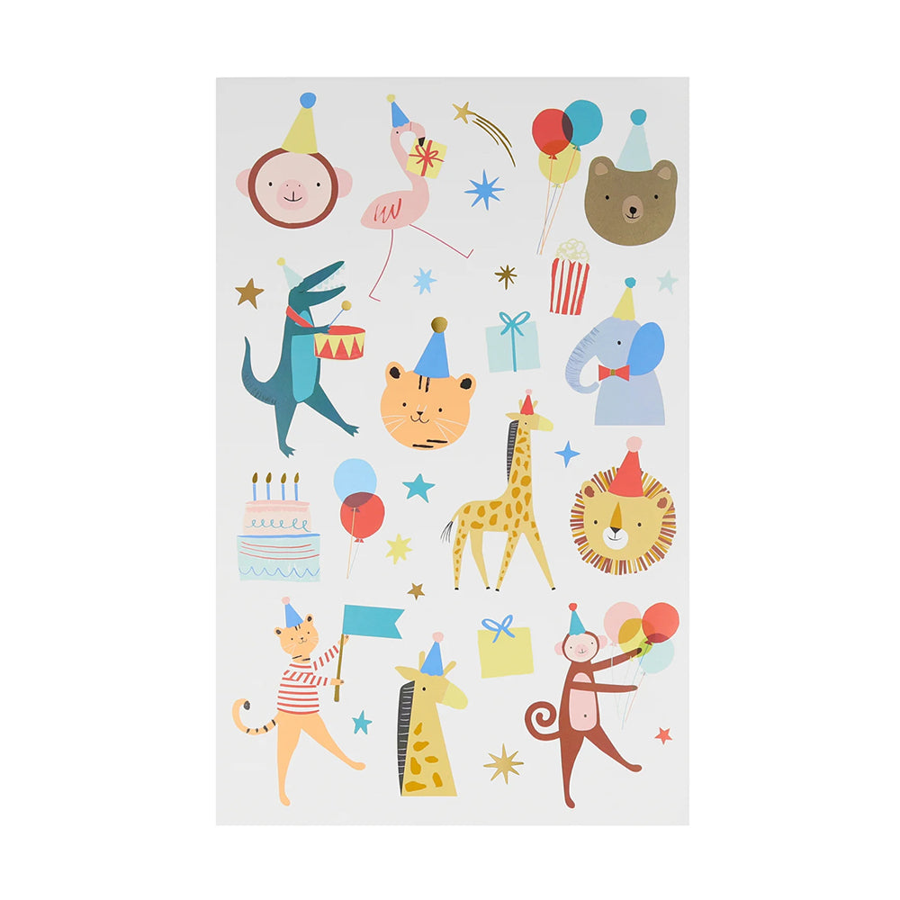 Meri Meri Party Animal Parade Tattoo Sheets