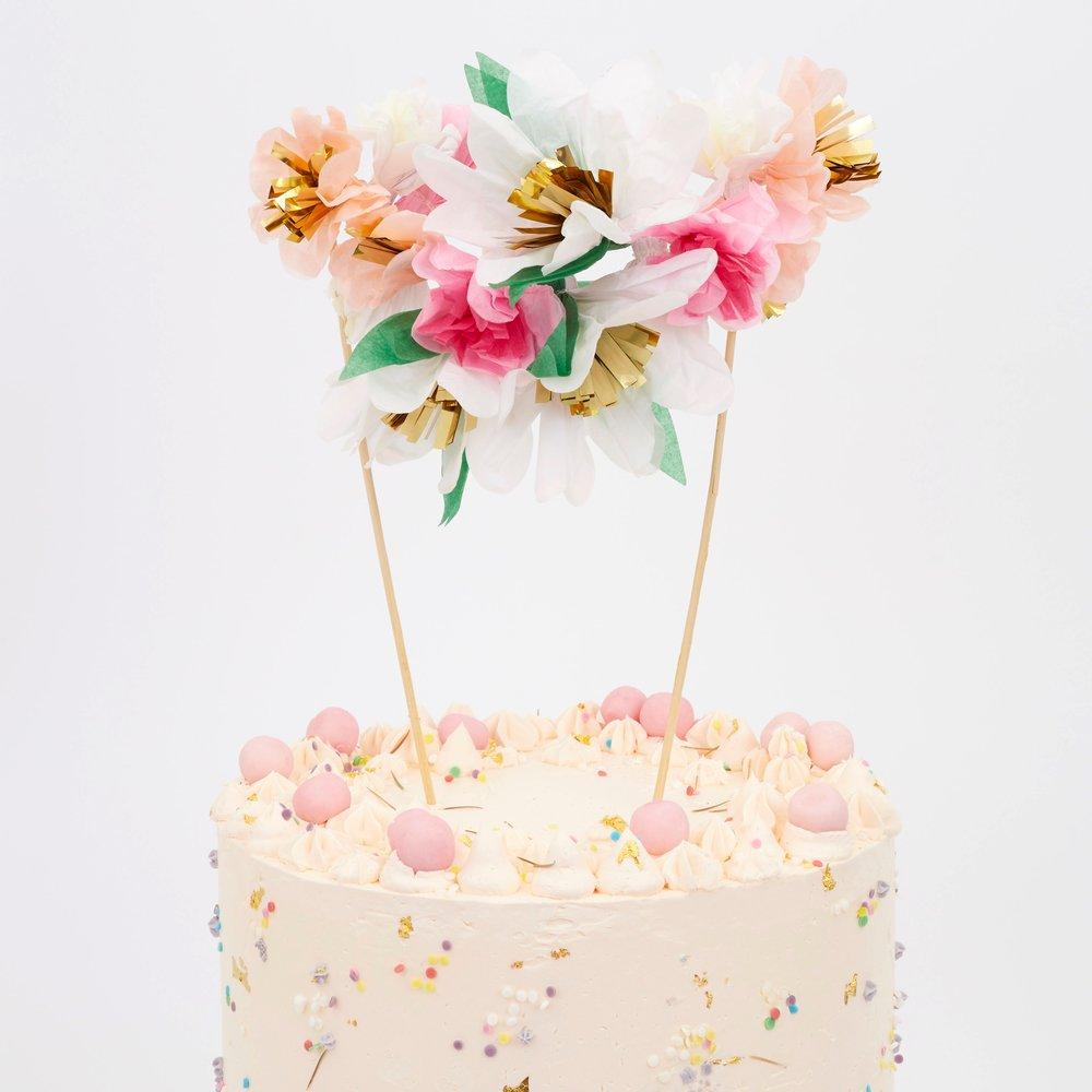 Peony Floral Wedding Cake Topper - Luna & Wild