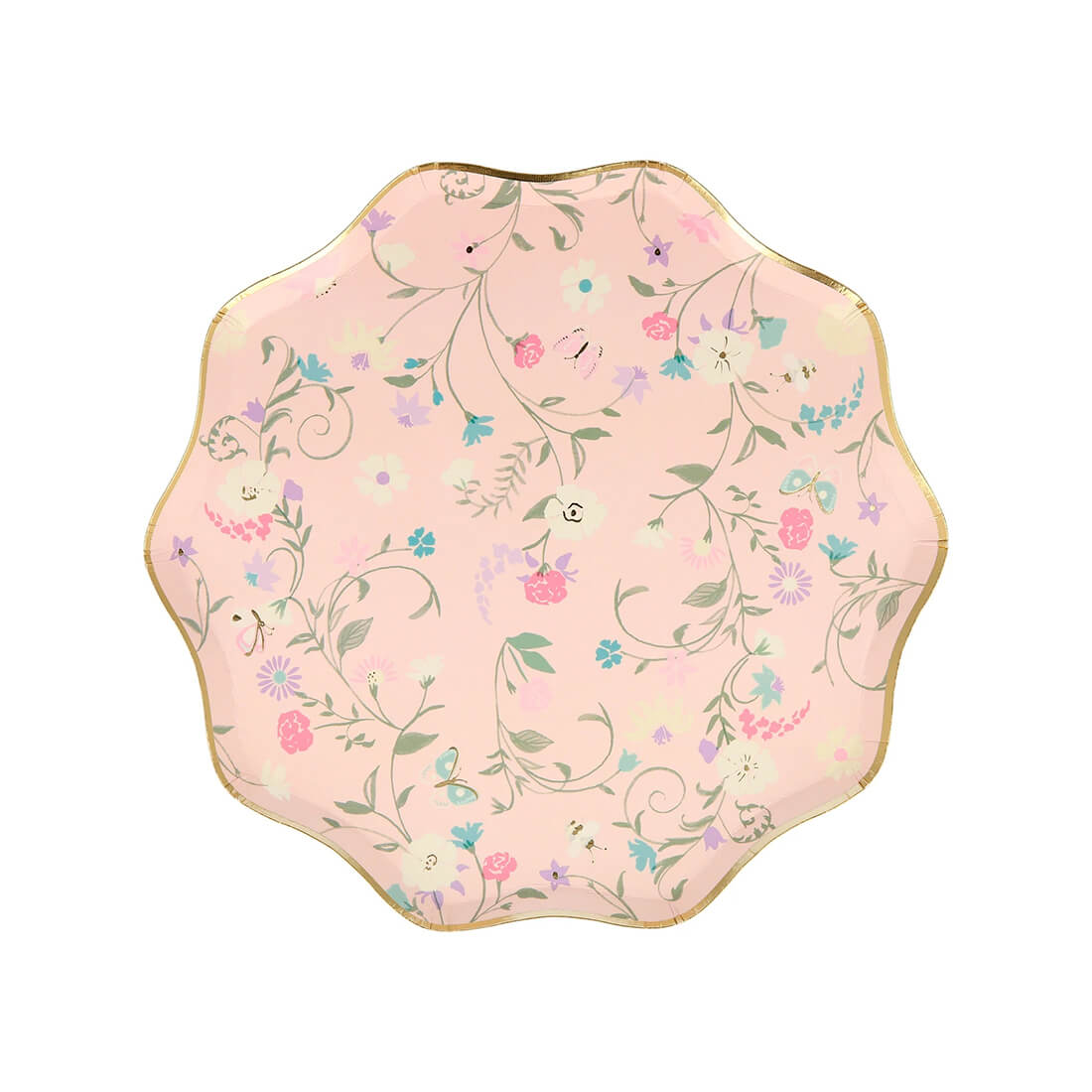 Blush Pink Floral Paper Plates