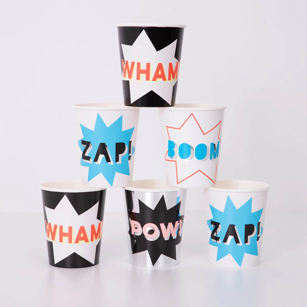 meri-meri-party-superhero-cups-wham-zap-pow-boom