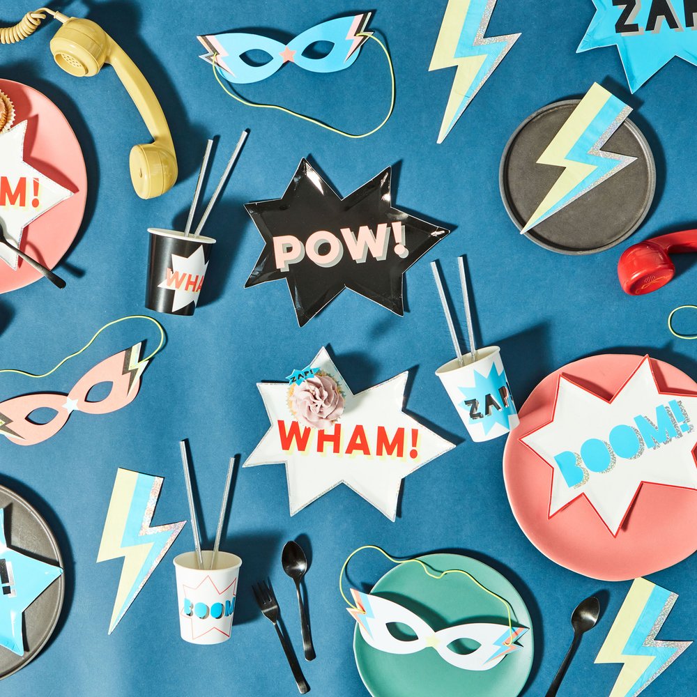 meri-meri-party-superhero-table-plates-masks-cups-napkins