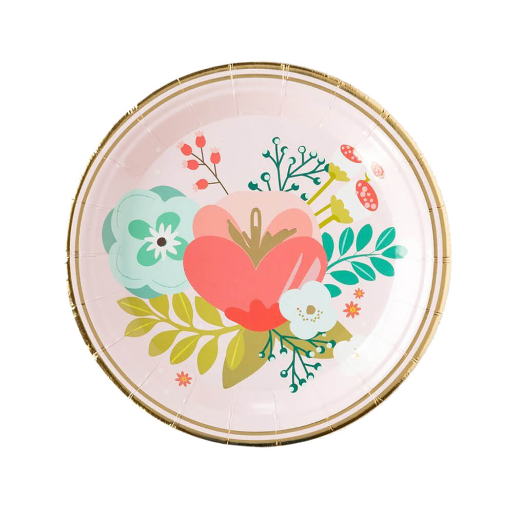 Garden Party Floral Paper Plates 7"