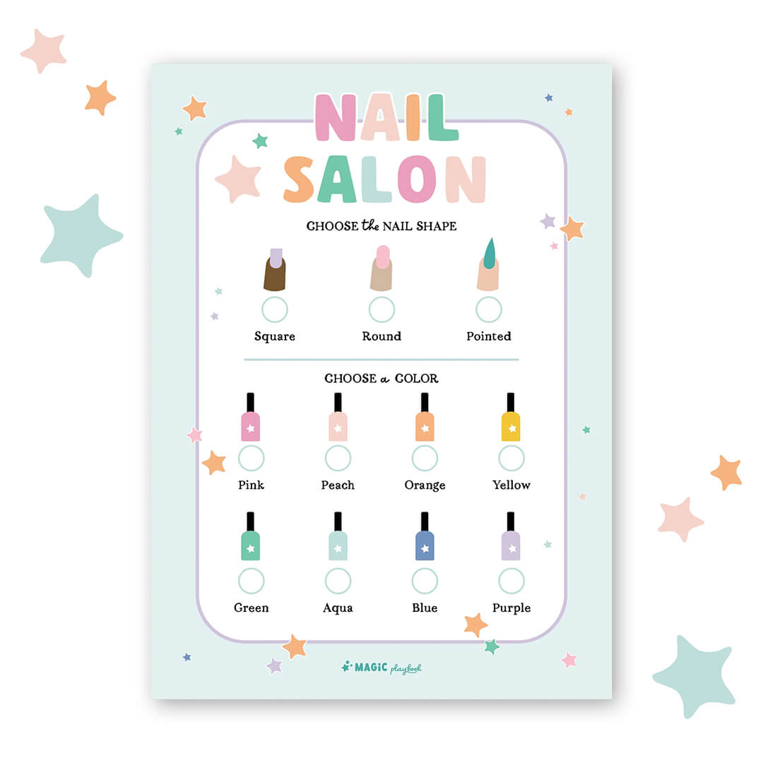 Nail Salon Pretend Play Notepad - bubblegum market