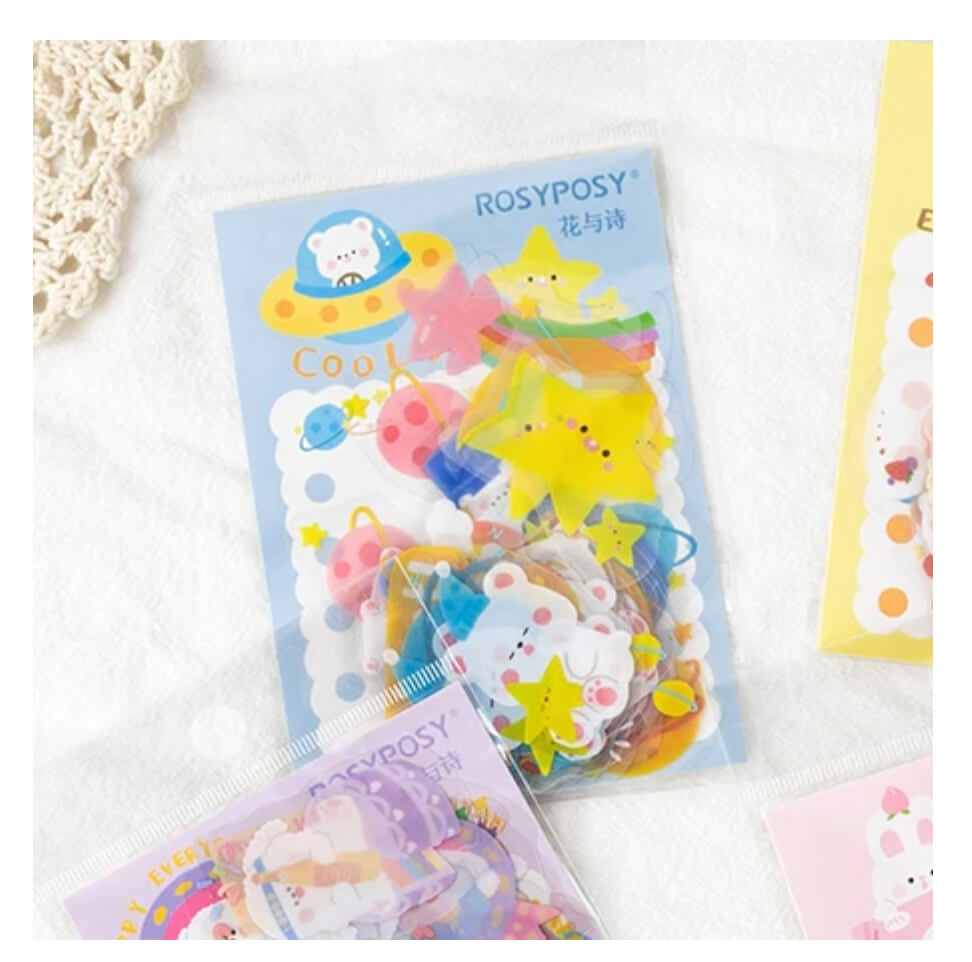 Cute Kawaii Bear Die Cut Deco Stickers